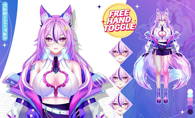 design vtuber model and vtuber rigging in live2d for vtube studio