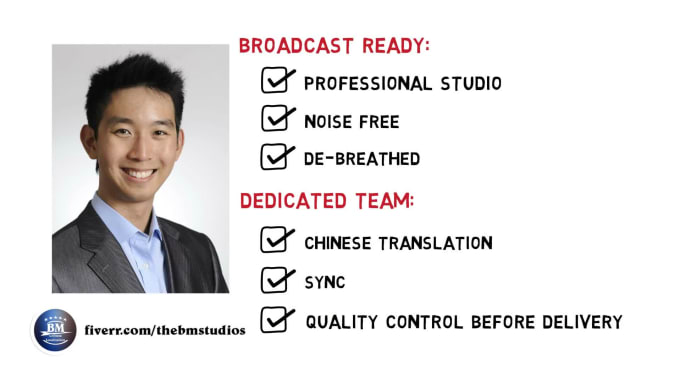 Do Broadcast Quality Mandarin Chinese Voiceover By Thebmstudios Fiverr