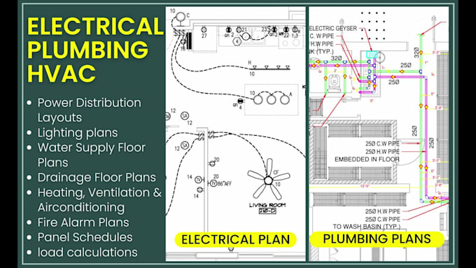 design electrical drawings and mep drawings for city permit