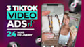 create 3 tiktok video ads within 24 hours