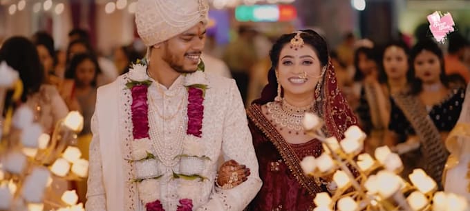 do cinematic indian wedding video editing, teaser and highlight