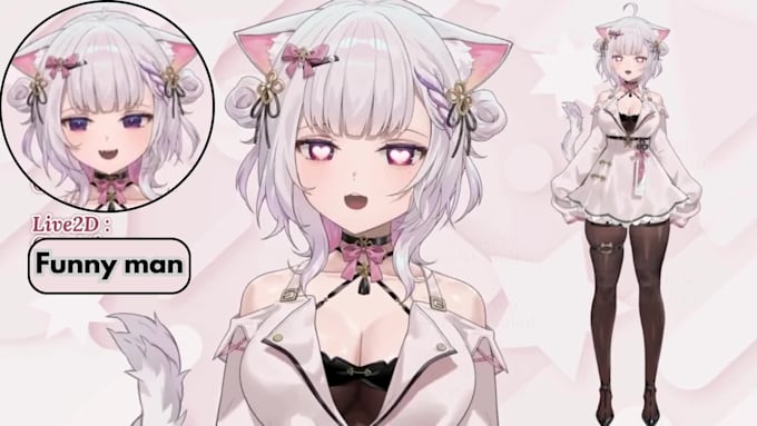 create 2d vtuber model, live 2d model, anime vtuber, v tuber rigging, live 2d