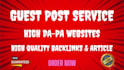 write high da guest post backlinks and publish premium guest post