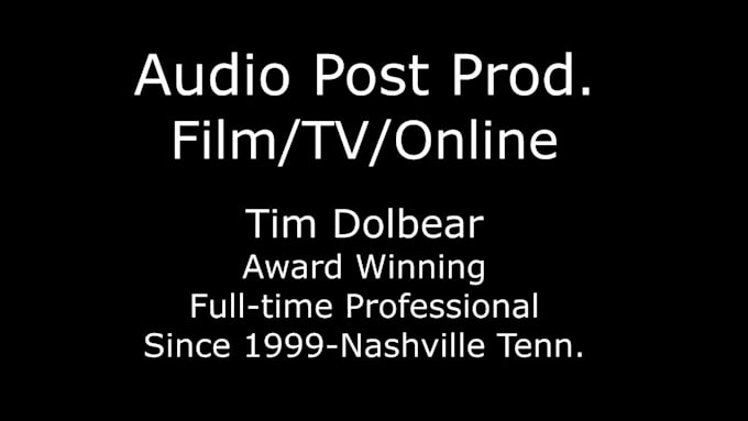 audio post production and mix for documentary and films