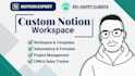 build custom notion workspace, template, and automation