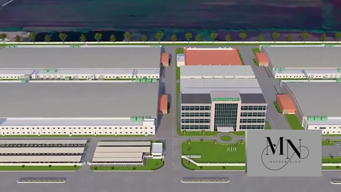 create 3d industrial architectural visualization factory walkthrough animation