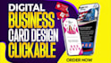 design clickable digital business card  with qr code
