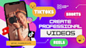 create trendy tiktoks, instagram reels and youtube shorts