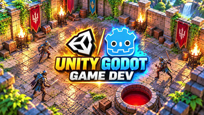 develop godot game or unity game with multiplayer or monetization
