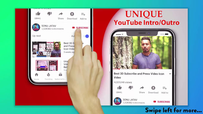 make 3d subscribe and press bell icon youtube intro