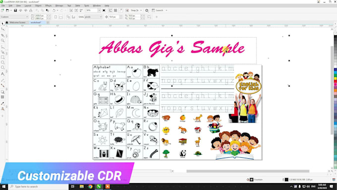 design preschool worksheets for math, english and science
