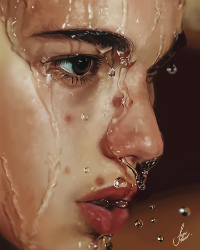realistic digital portrair and time lapse video