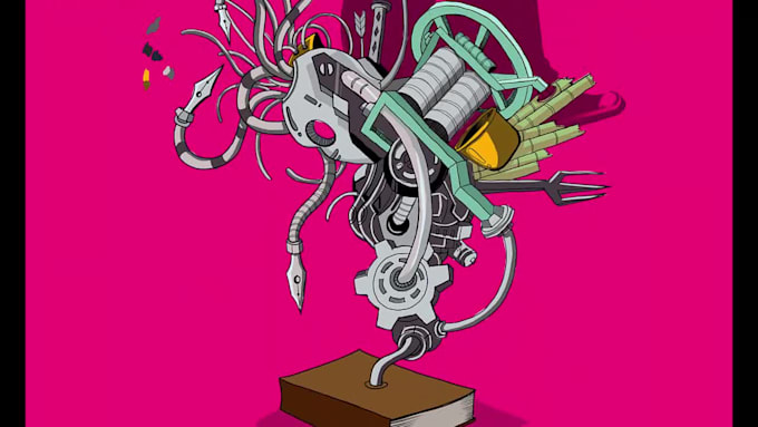 create cyberpunk  mecha style illustration for you