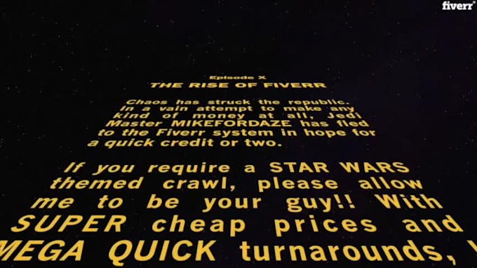create your custom HD star wars style opening crawl