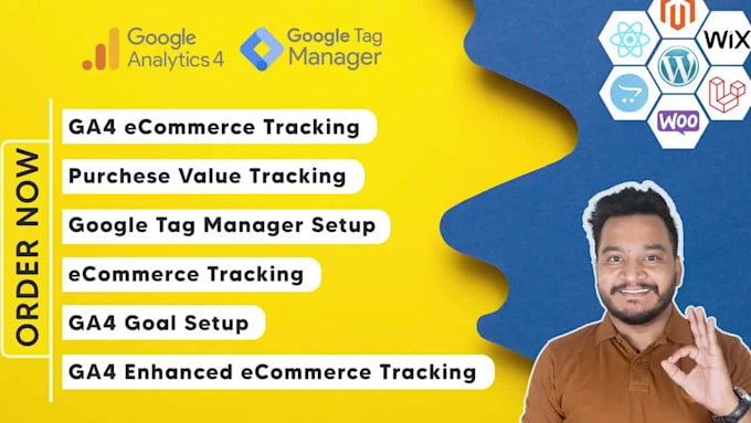 install or fix google analytics 4, conversion tracking GTM, ecommerce tracking