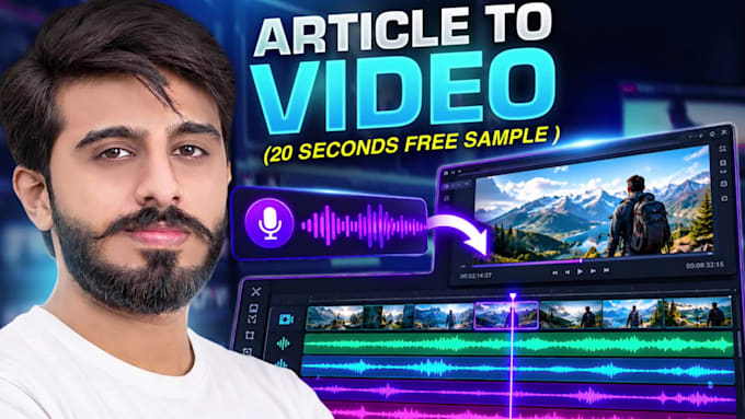 turn your article or audio into a video using stock footage