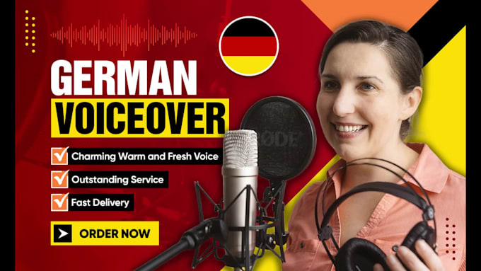 record a german voice over in a charming warm voice