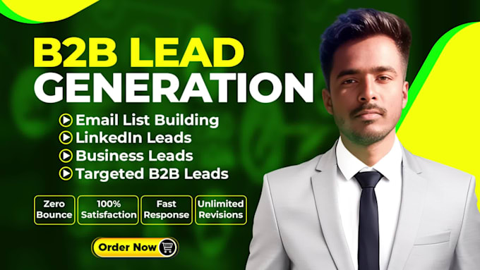do b2b lead generation, business lead, data entry, linkedin and email list