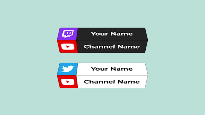 make custom animated lower thirds social media youtube twitch overlay