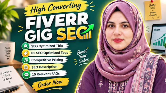 write high converting fiverr gig SEO title, tags, description for optimization