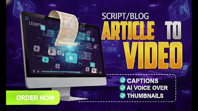 convert script, blog or article into video by using stock footages