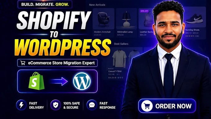 convert clone, copy, shopify to wordpress woocommerce site