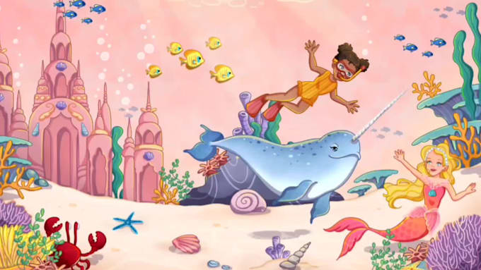 draw children story book illustration and cover book