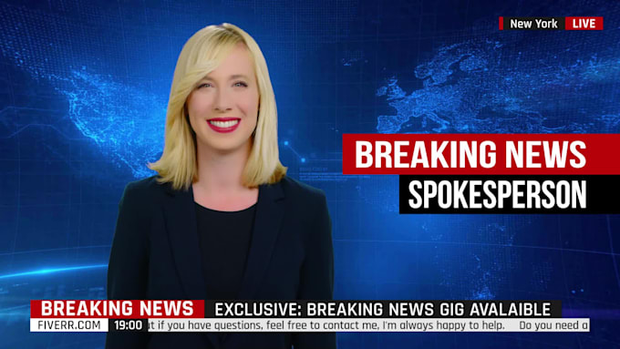 provide a breaking news spokesperson video