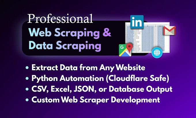 do web scraping and data scraping from any website