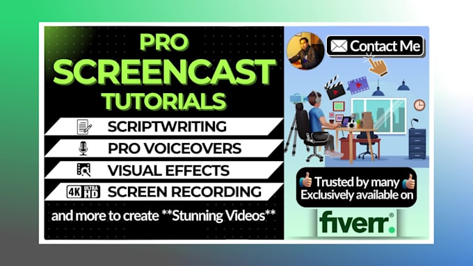produce 4k screencast video for website, app, or software