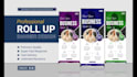 do roll up, pull up banner and signage, backdrop design