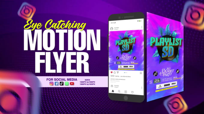 create motion flyer and animated poster with motion graphics