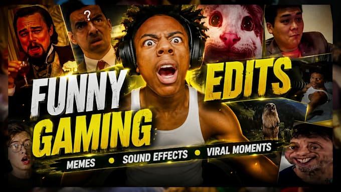 edit funny gaming video with memes for youtube and tiktok