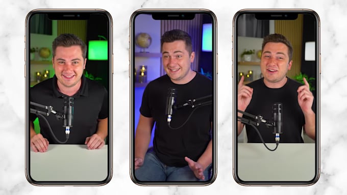 create a podcast style ugc video for reels, tiktok, shorts
