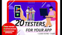 provide 12 testers for google play closed testing for 14 day