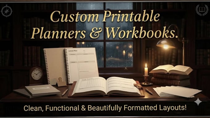 design aesthetic pdf layout, custom student planner and worksheets