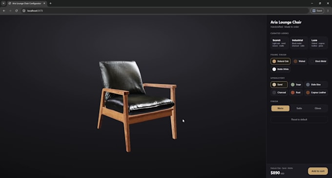 build a 3d product configurator with three js