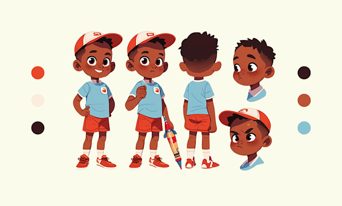 design character sheet for your children book cartoon style