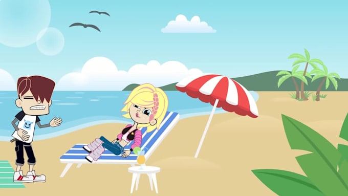 do custom 2d animated explainer video or cartoon animation