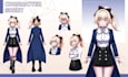 draw custom anime character sheet design or reference sheet