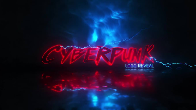 do make cyberpunk neon light metallic glow logo reveal intro animation video