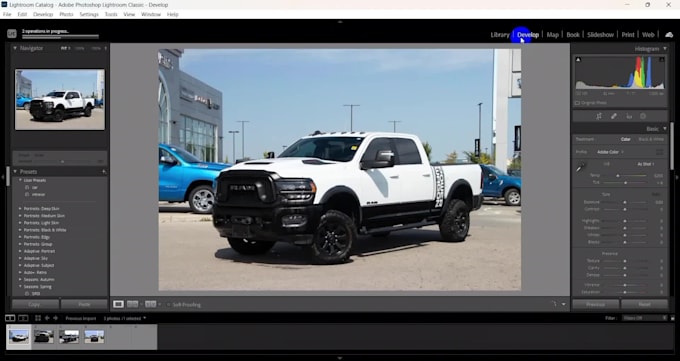 car photography lightroom editing