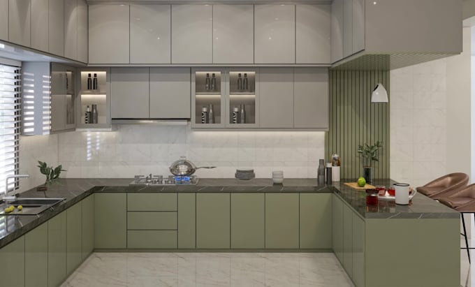 do interior design for living room, kitchen, bedroom, office, bathroom, exterior