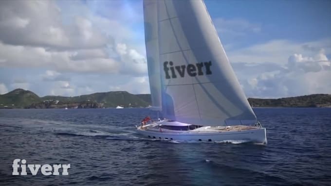 add your logo or text on real yacht video