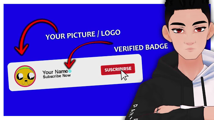 make an animated youtube subscribe button and verified badge