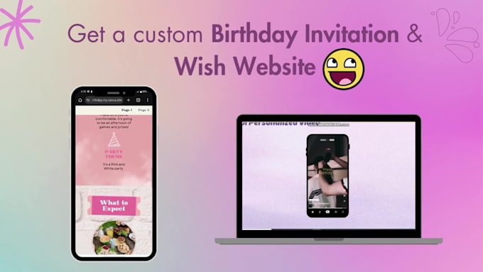 create custom birthday invitation or wish website with rsvp and animations