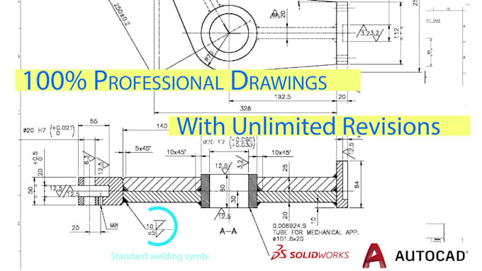 draw autocad 2d mechanical engineering or technical drawings