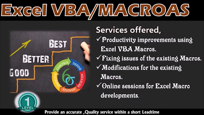 Increase your productivity using excel vba and macros by Kasunde | Fiverr