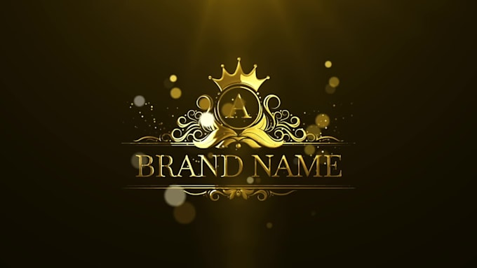 create luxury golden and silver intro logo animation