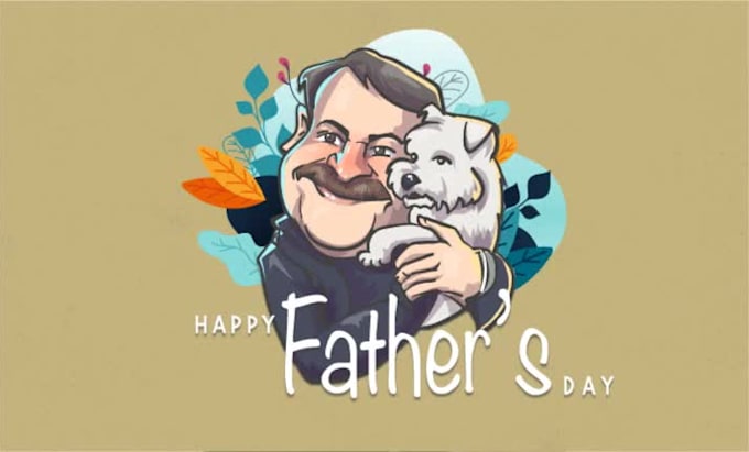 create amazing portrait  caricature fathers day card